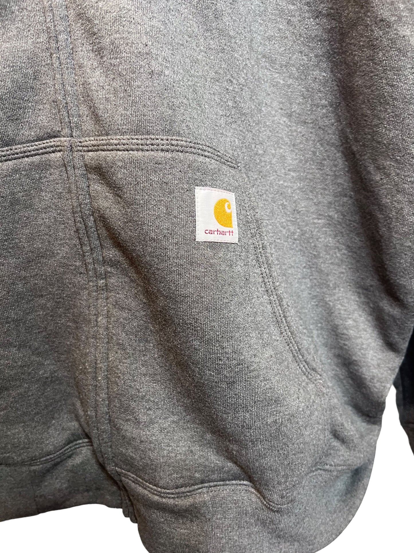 Carhartt Grey Zipped Hoodie (Size XL)