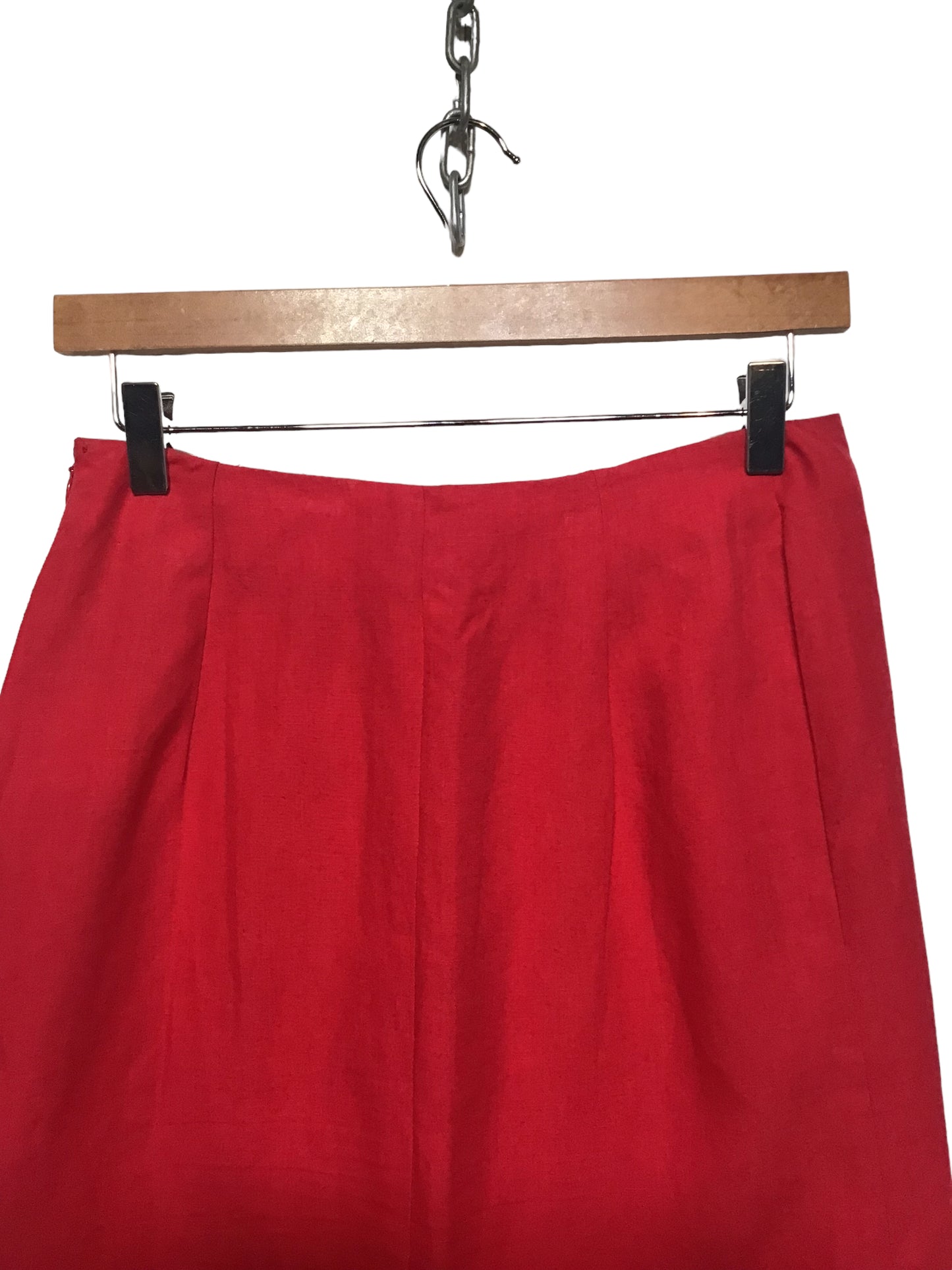 Red Linen Skirt (Size M)