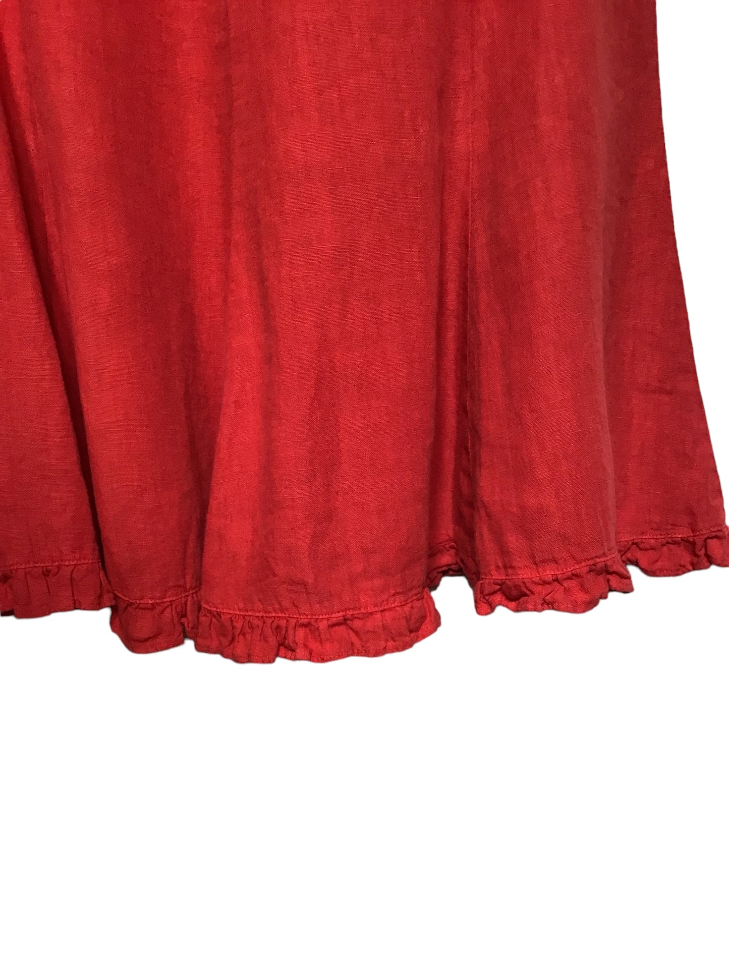 Red Linen Skirt (Size L)