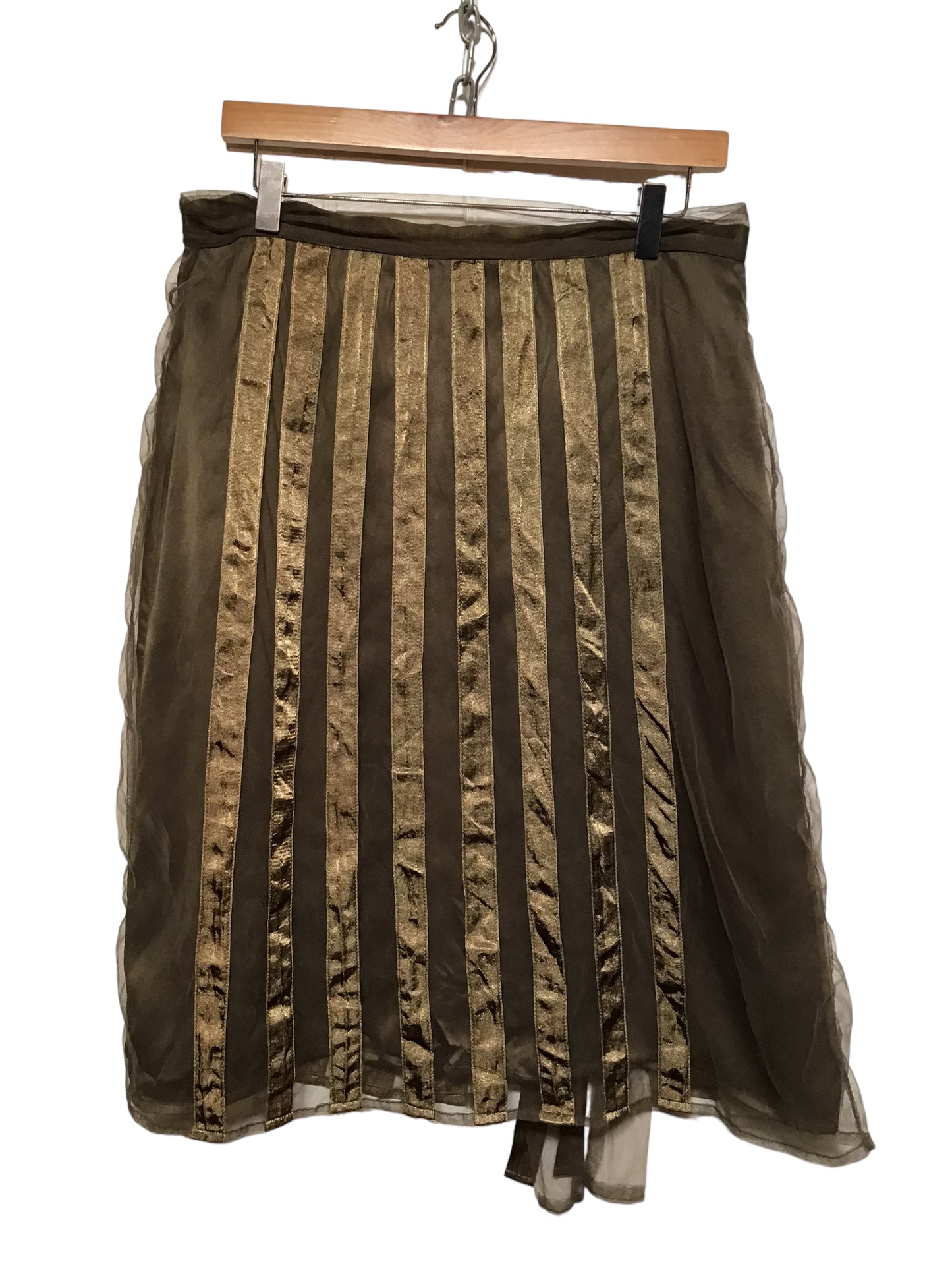Khaki Green Mesh Skirt (Size L)