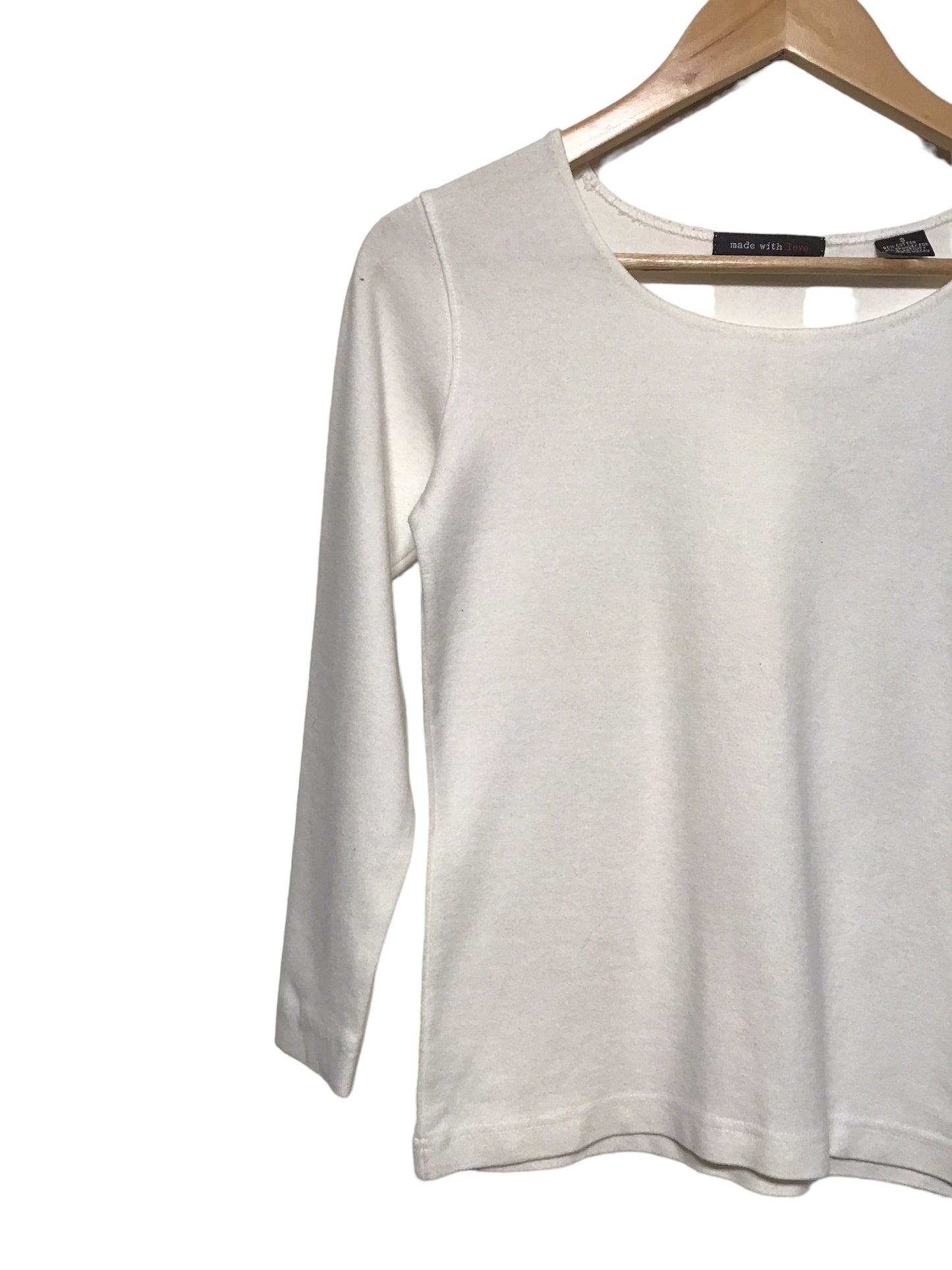 White Long Sleeved Top (Size S)