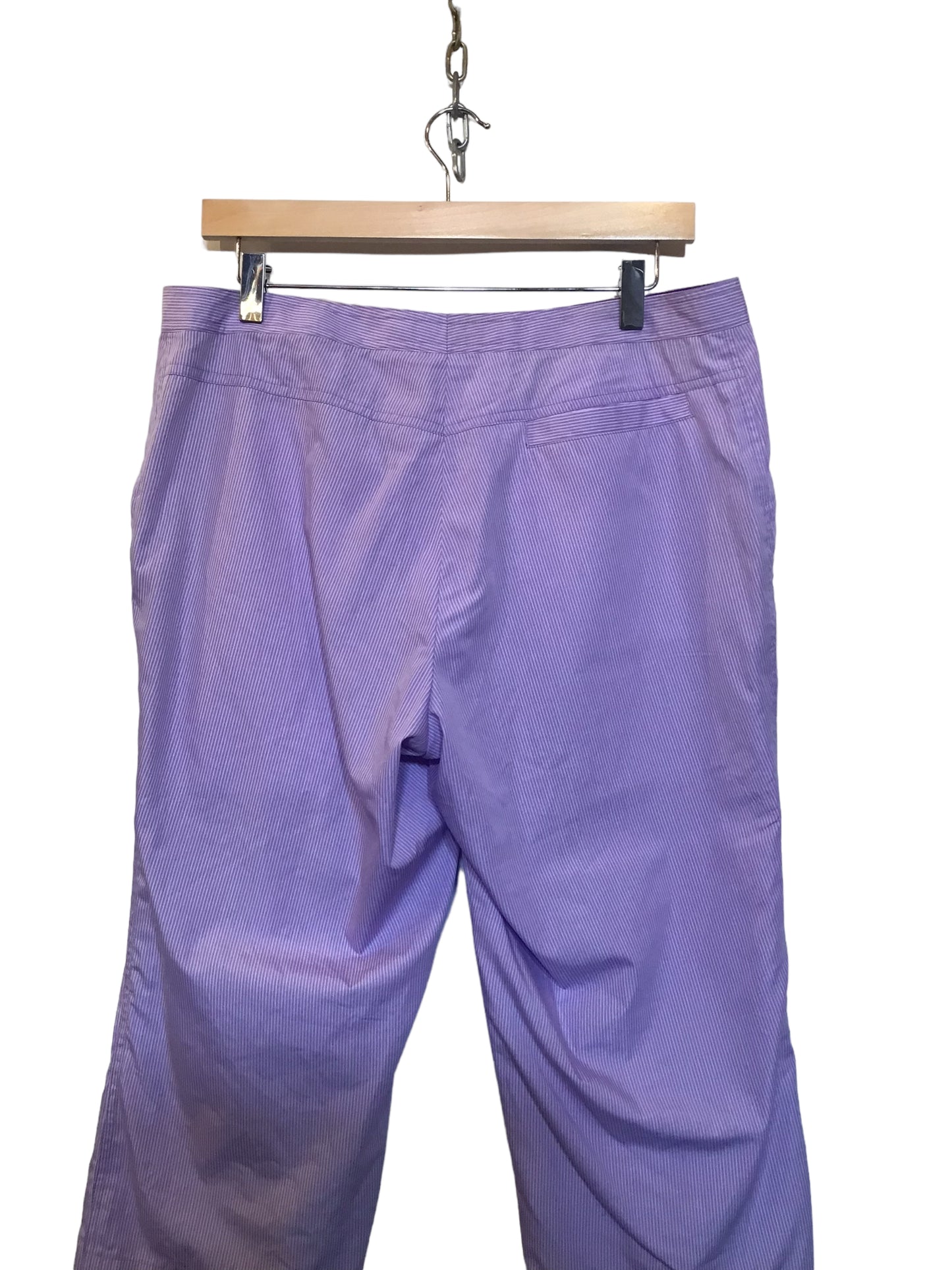 Purple Cropped Pinstripe Trousers (Size XXL)