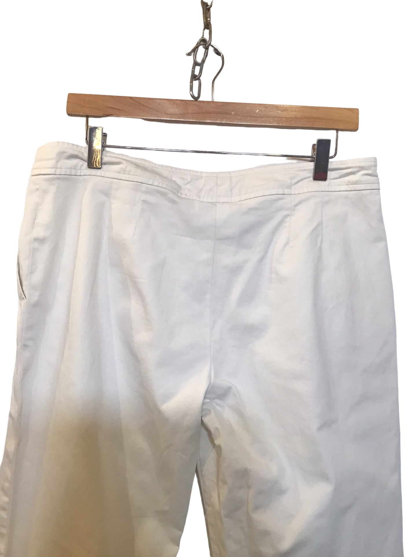Max Mara Cropped White Trousers (Size L)