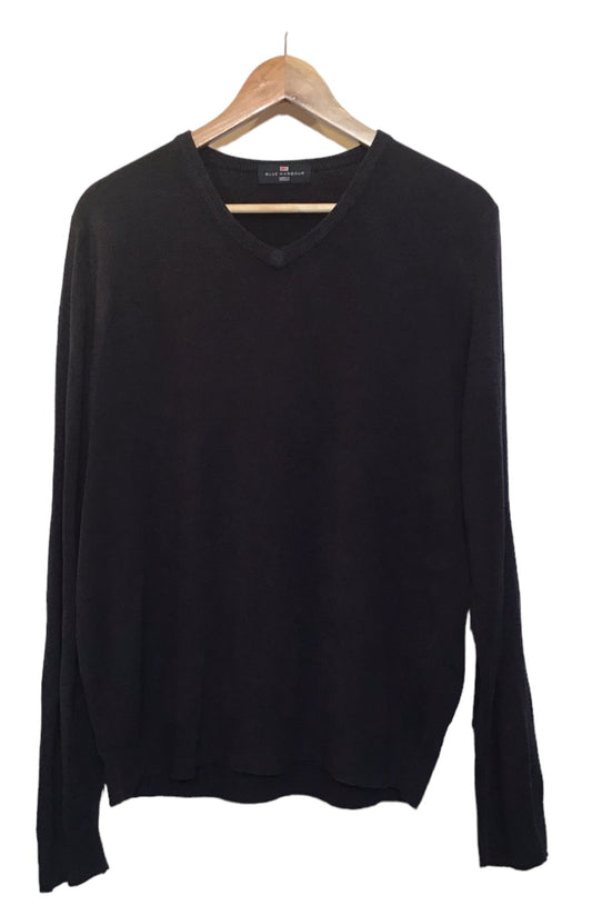 Black V-Neck Sweater (Size L)