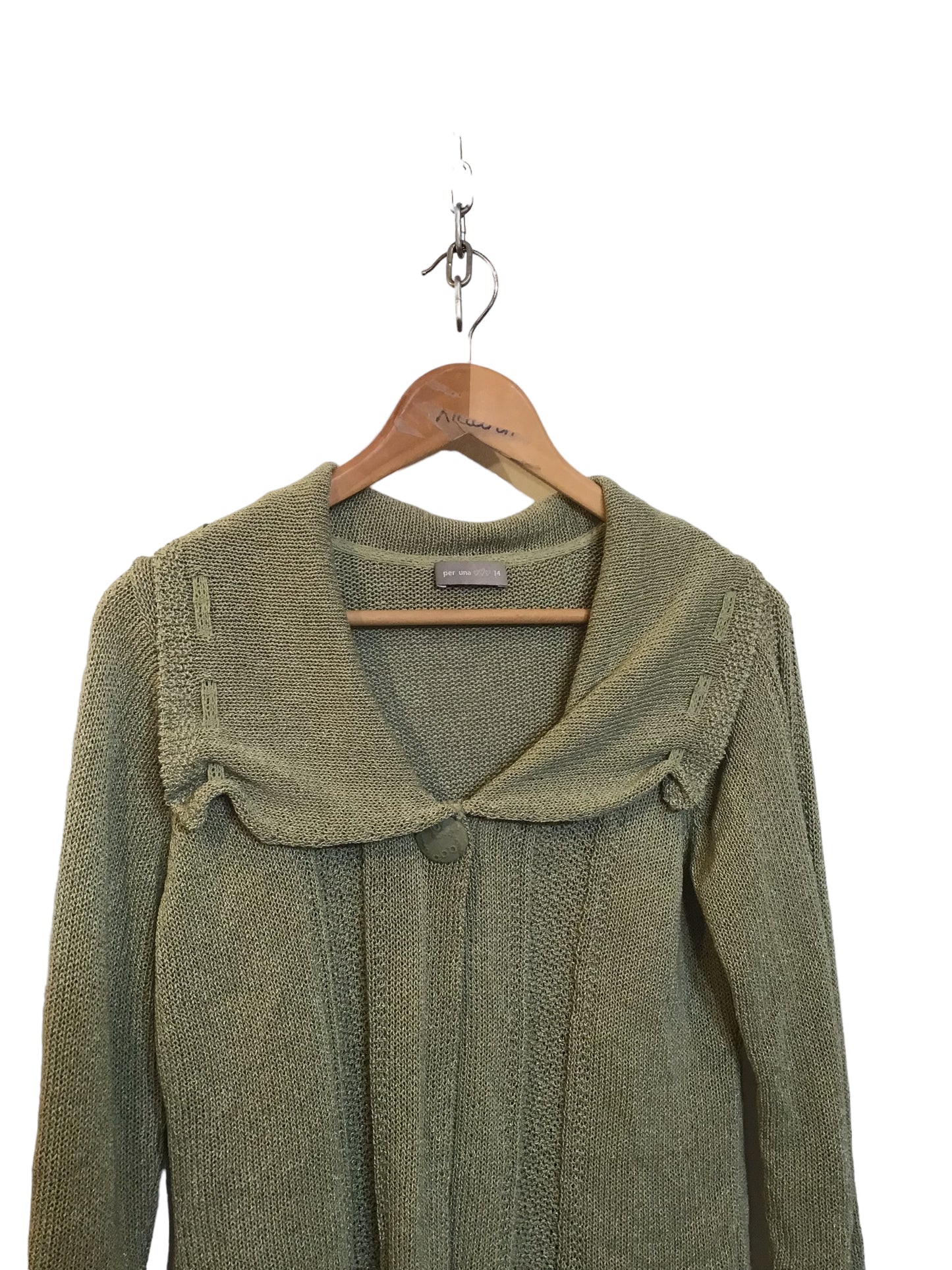 Green Knitted Cardigan (Size L)