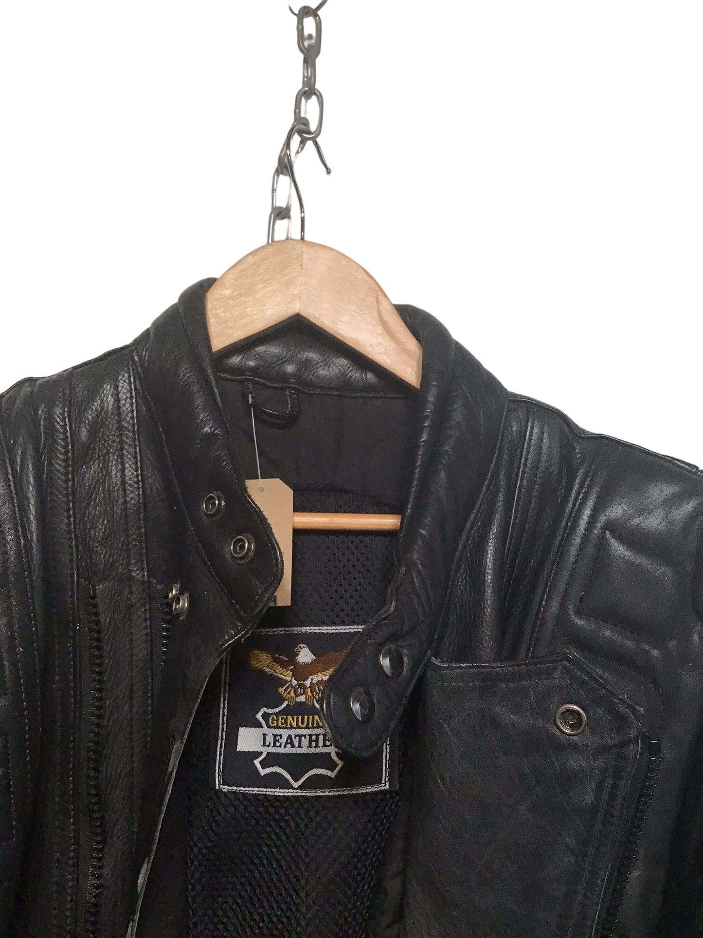 Genuine Leather Biker Jacket (Size M)