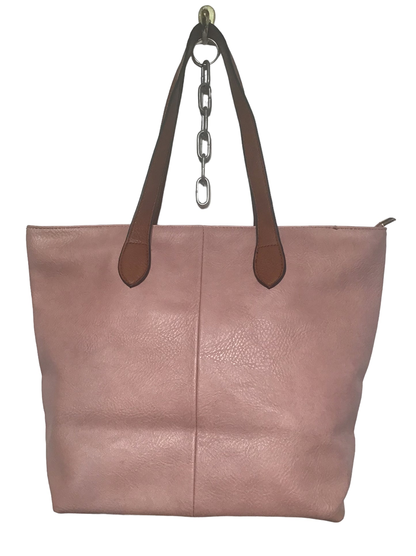 Pink Leather Handbag (W25xH28cm)