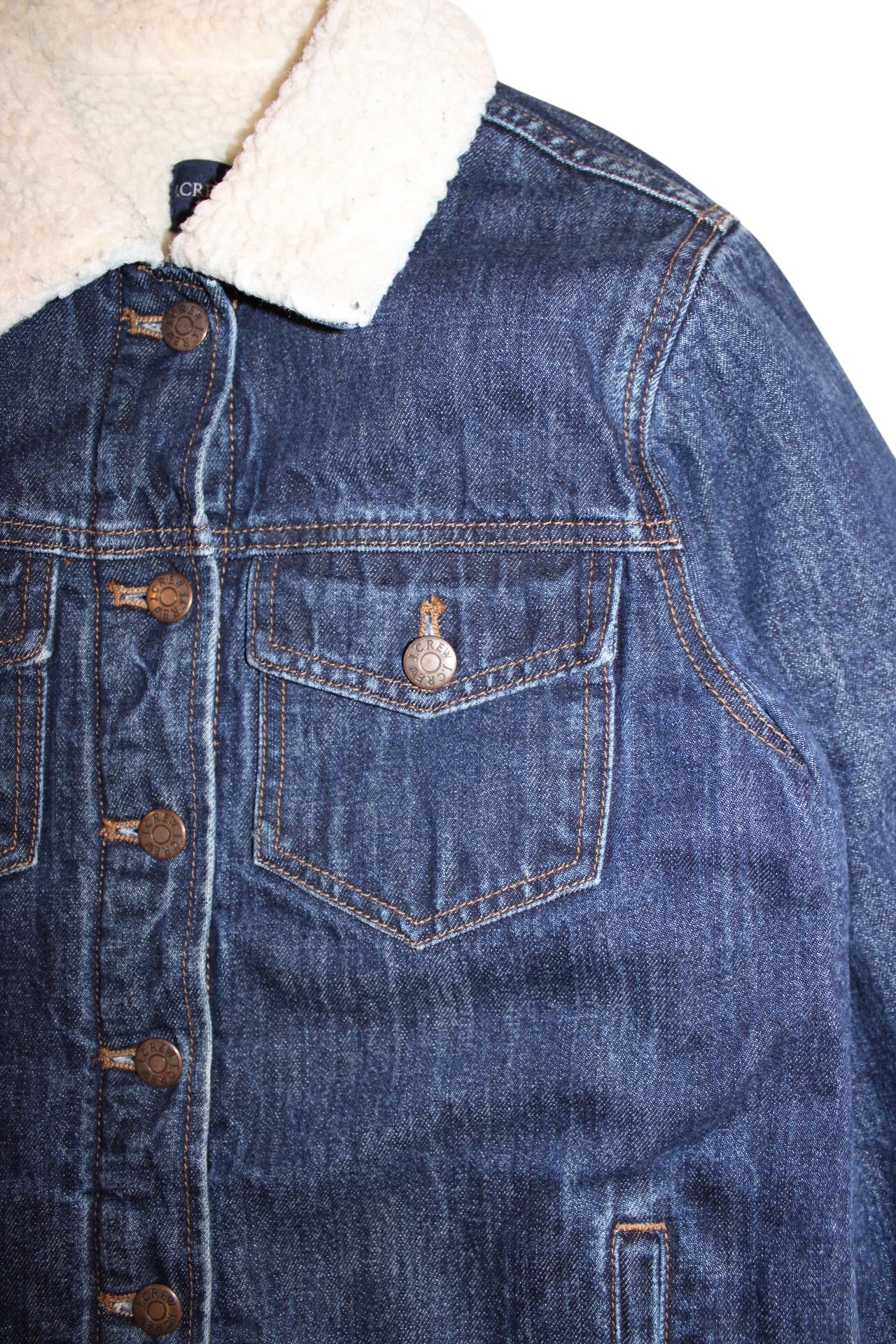 J.Crew Sherpa Denim Jacket (Size XS)