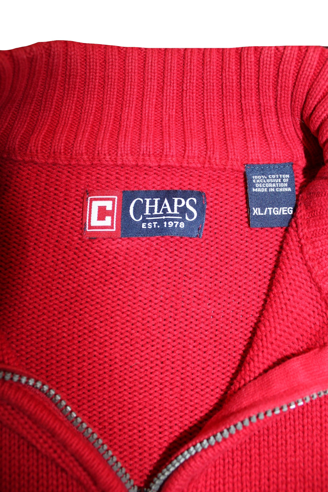 Chaps Knitted Quarter Zip (Size XL)