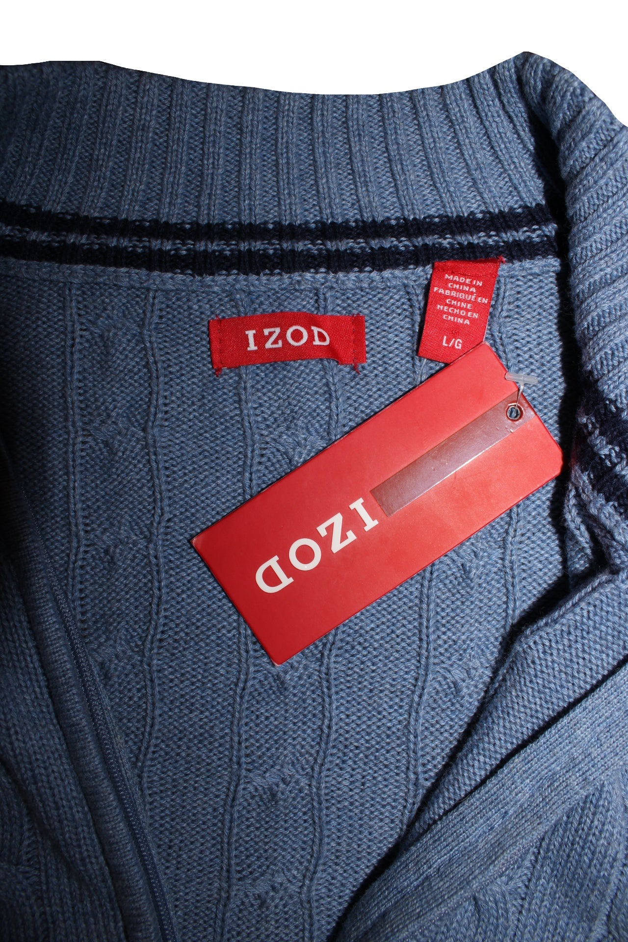 Izod Knitted Quarter Zip (Size L)