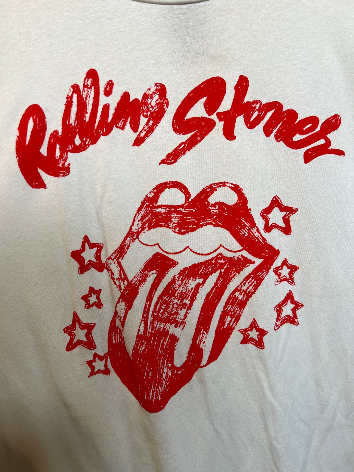 Rolling Stones Red White Mens T Shirt (Size XL)