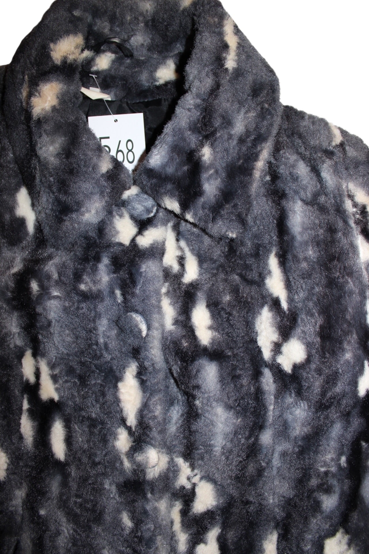 Fur Buttoned Coat (Size L)