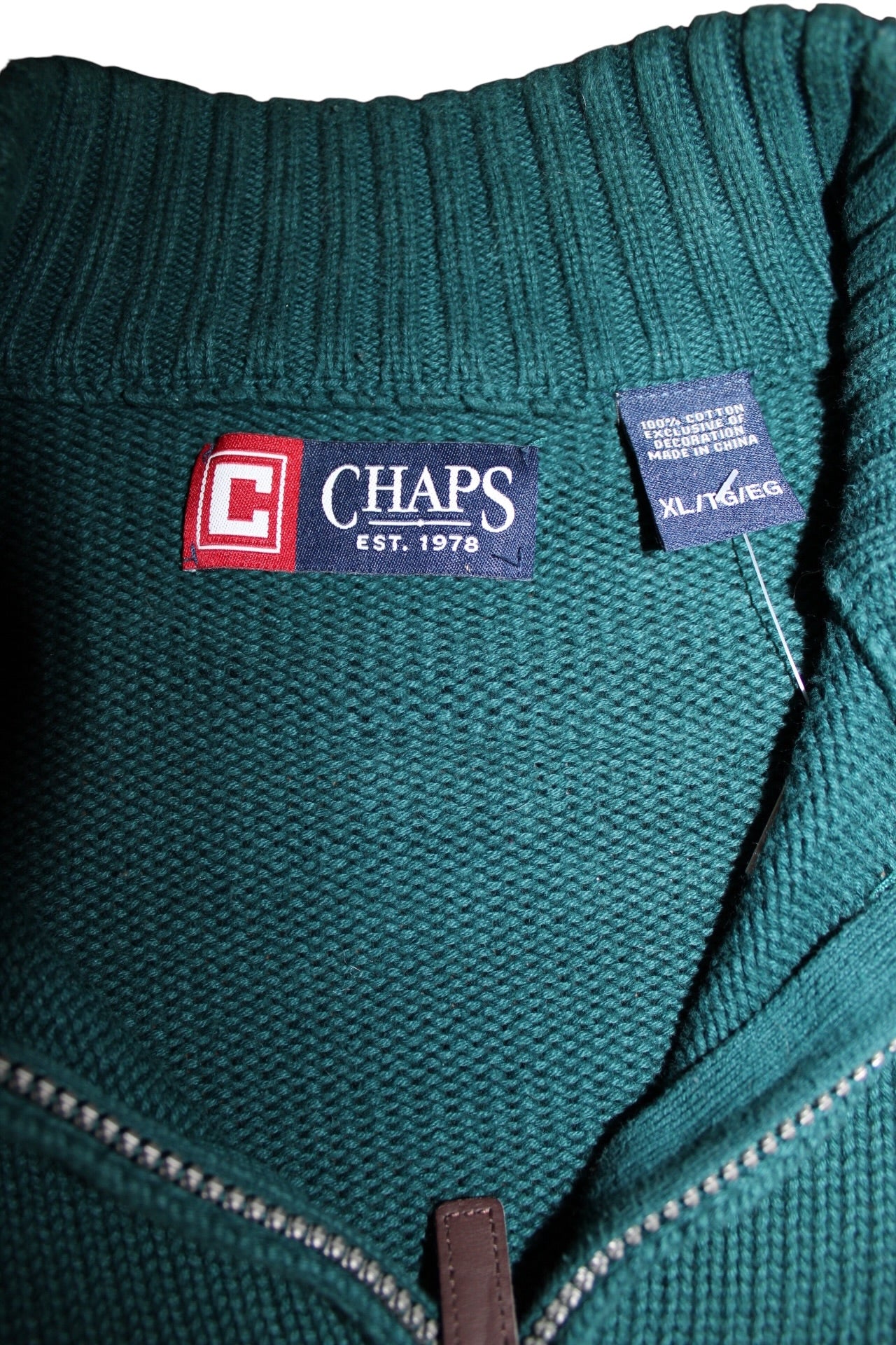Chaps Knitted Quarter Zip (Size XL)