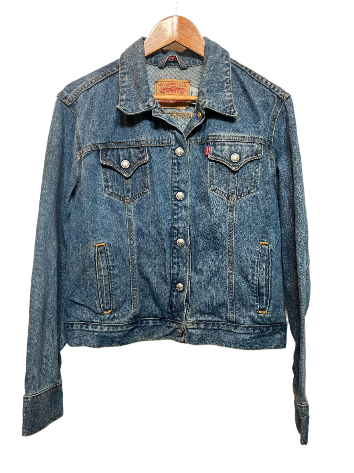 Levi Women's Blue Denim Jacket (Size XL)