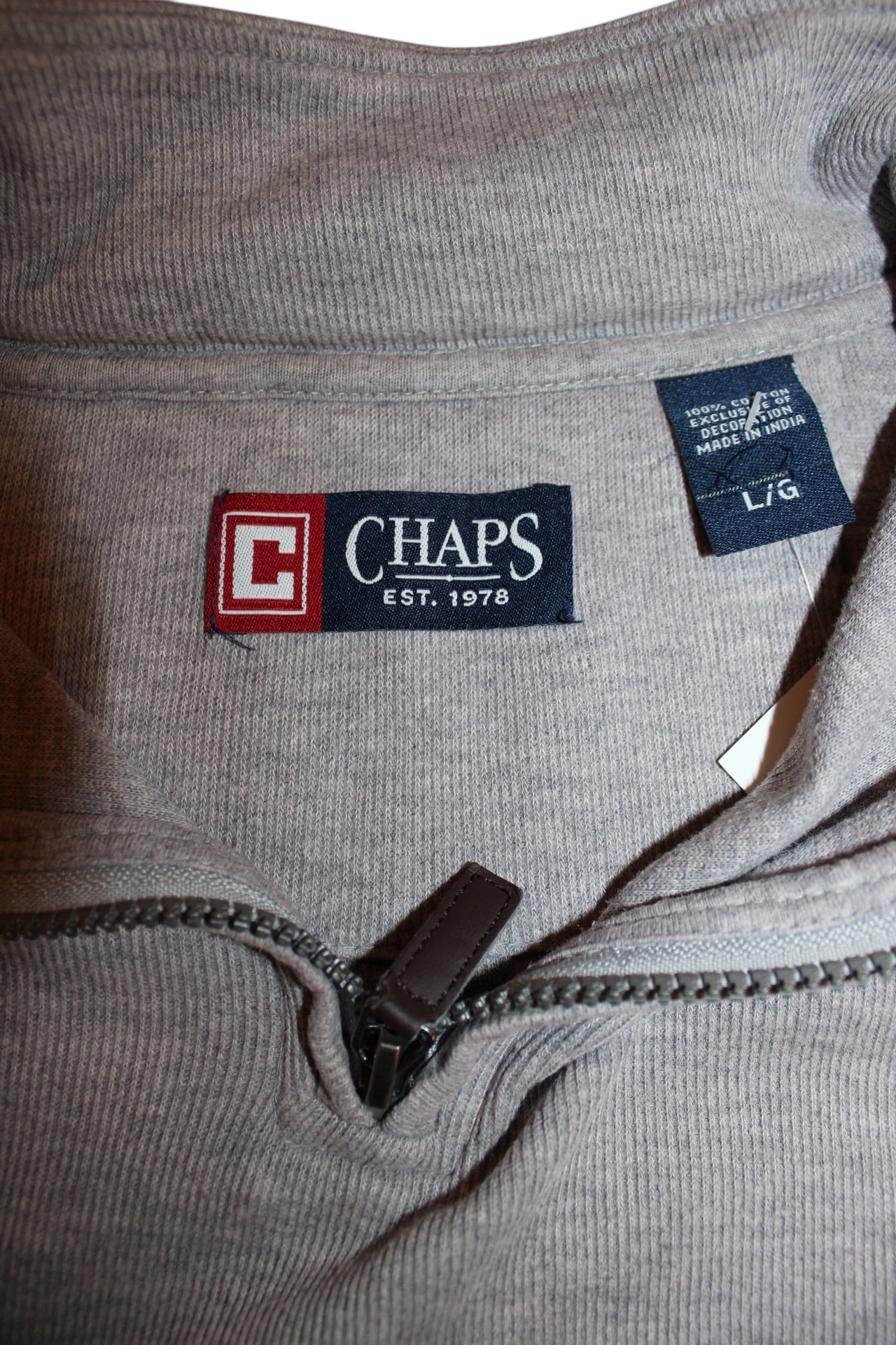 Chaps Quarter Zip Sweatshirt (Size L)