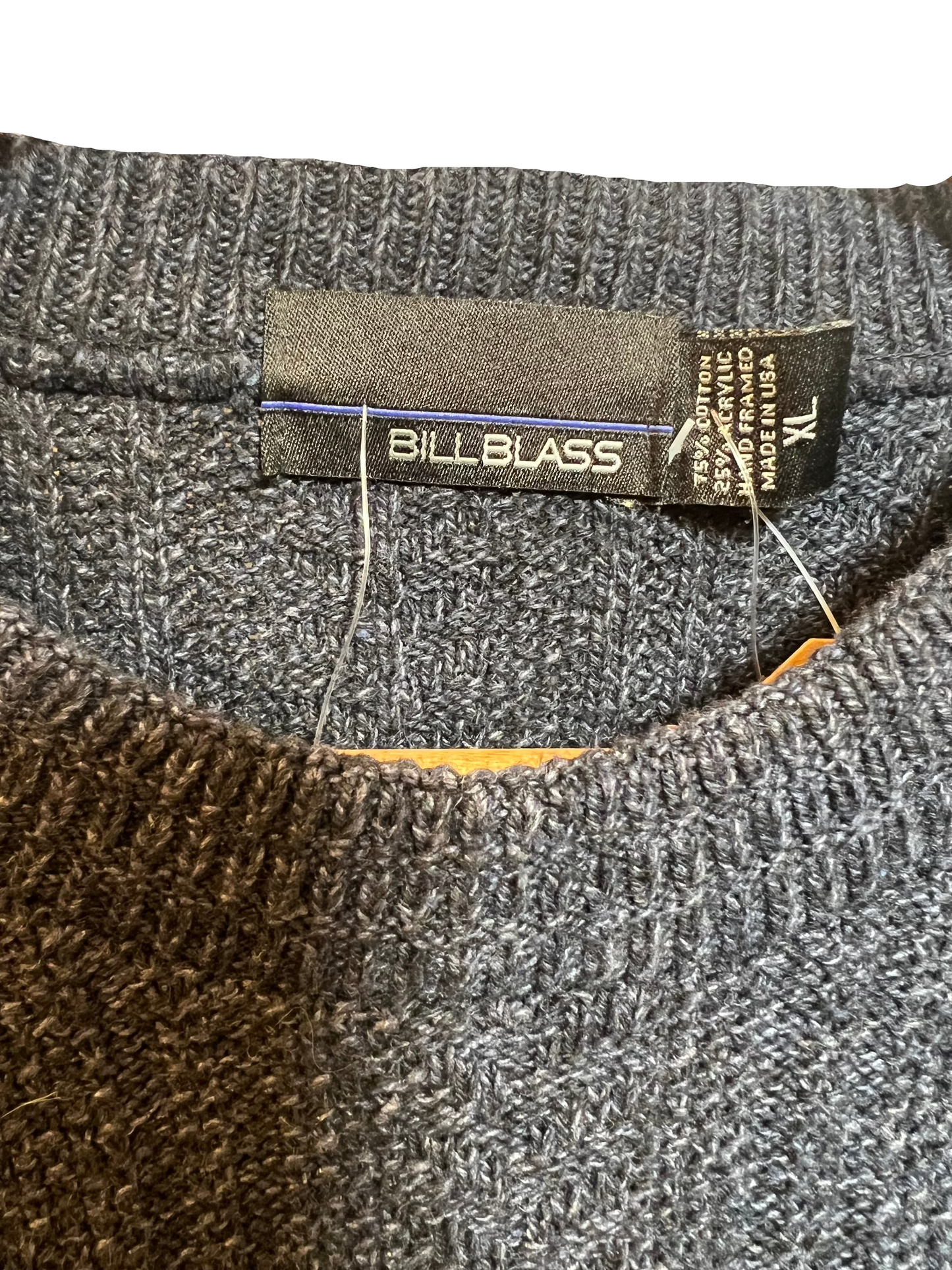 Bill Blass Navy Knitted Sweater (Size XL)