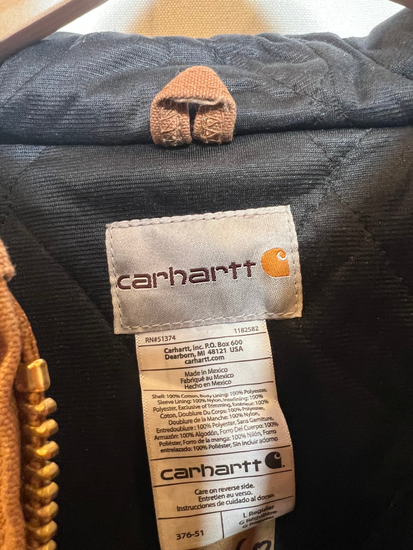 Carhartt Beige Hooded Jacket (Size L)