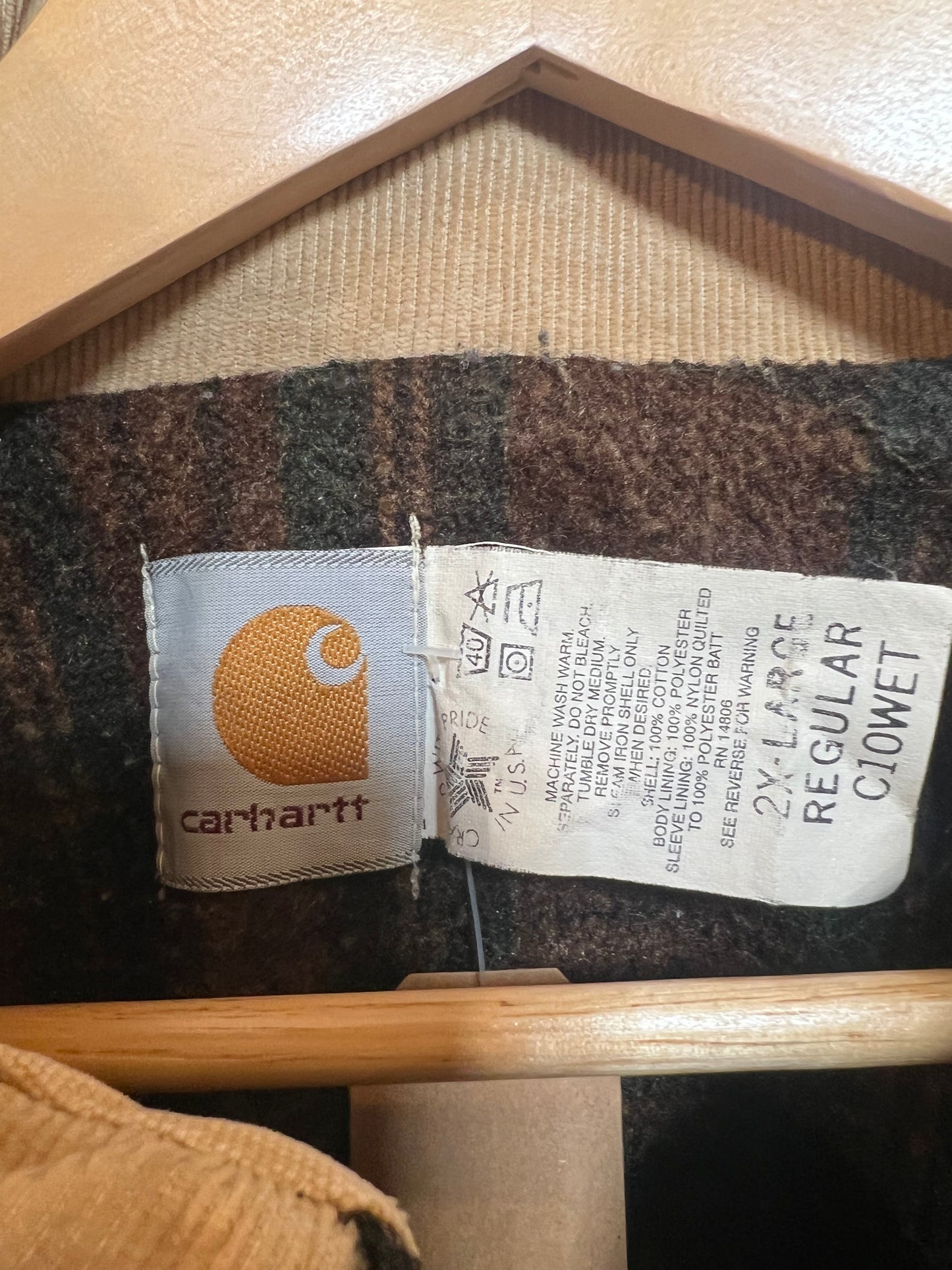 Carhartt Mens Cream Jacket (Size XL)