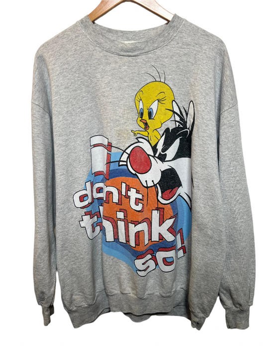 Looney Tunes Grey Graphic Sweatshirt (Size XL)