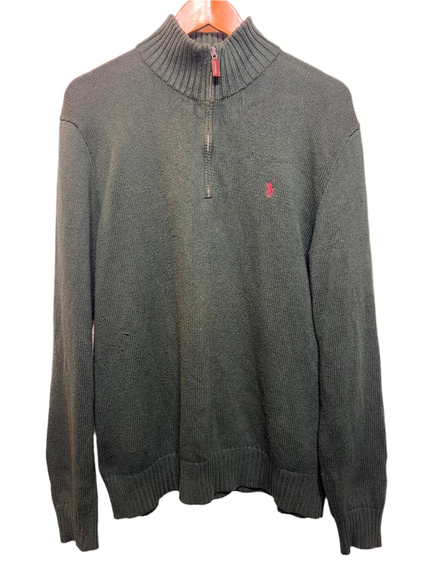 Polo Ralph Lauren Green Knitted Quarter Zip (Size M)