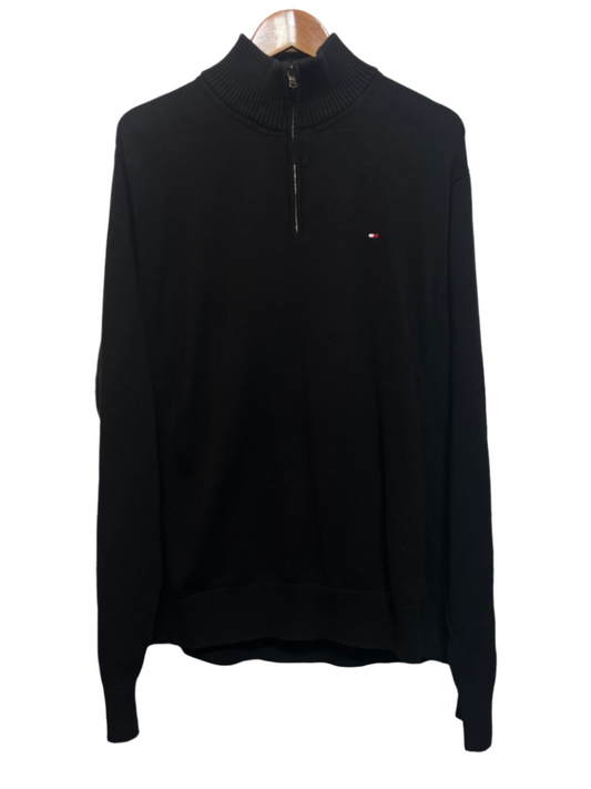 Tommy Hilfiger Mens black Quarter Zip (Size XL)