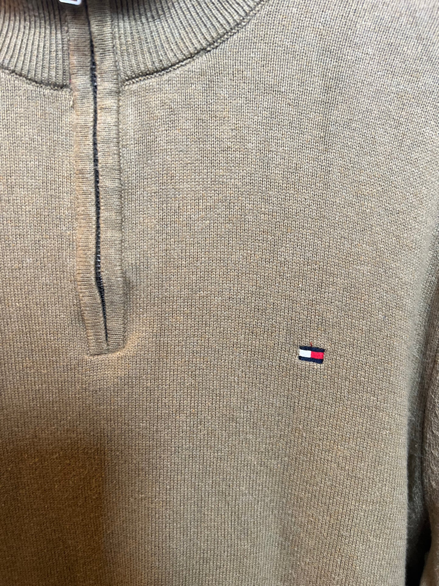 Tommy Hilfiger Mens Terracotta Quarter Zip (Size L)