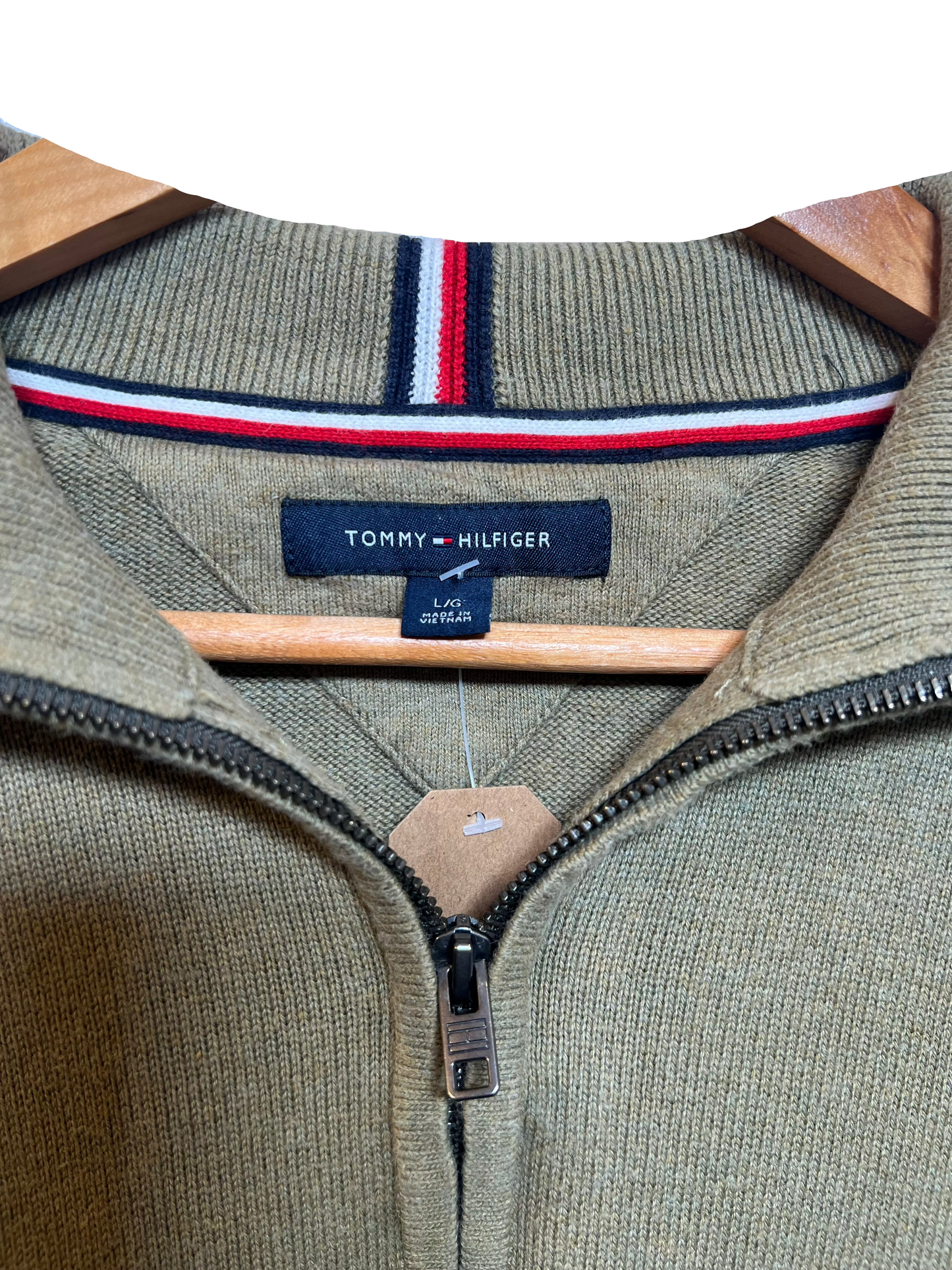 Tommy Hilfiger Mens Terracotta Quarter Zip (Size L)