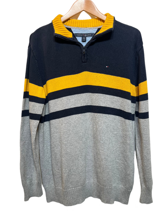 Tommy Hilfiger Striped Quarter Zip (Size XL)