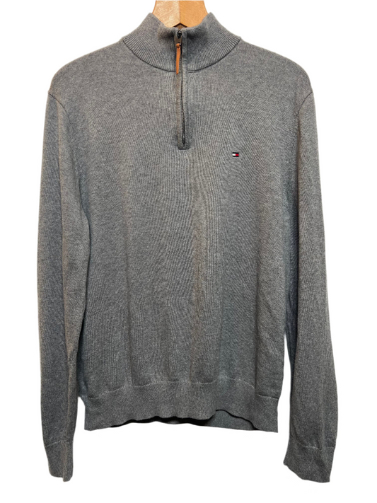 Tommy Hilfiger Grey Quarter Zip (Size L)