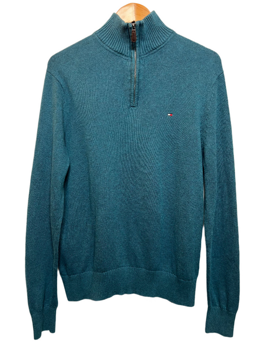 Tommy Hilfiger Mens Blue Quarter Zip (Size L)