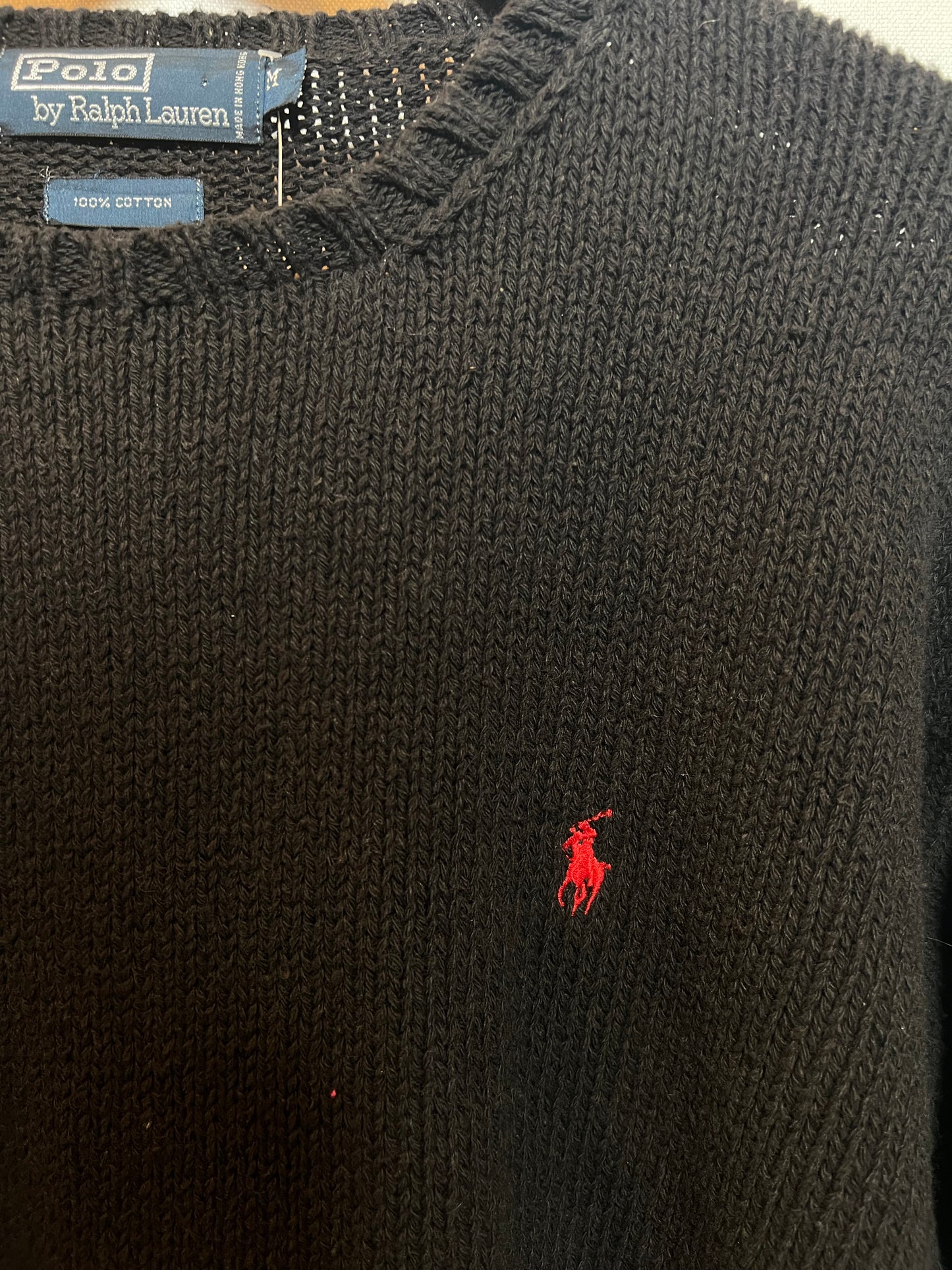 Polo Ralph Lauren Black Knitted Sweater (Size M)