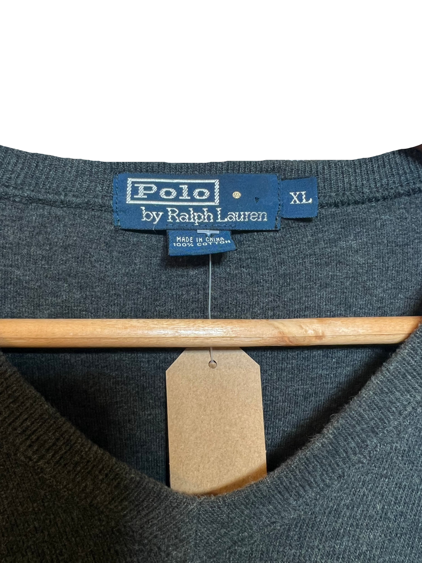 Polo Ralph Lauren Mens V Neck Grey Sweater (Size XL)