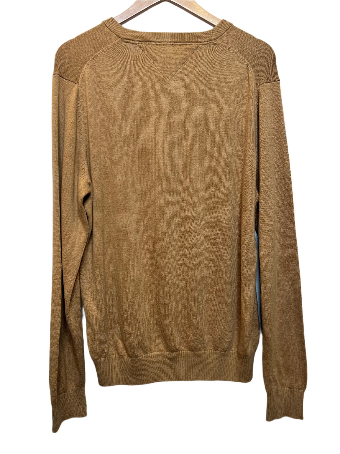 Tommy Hilfiger Mens Light Brown V-Neck Sweater (Size M)