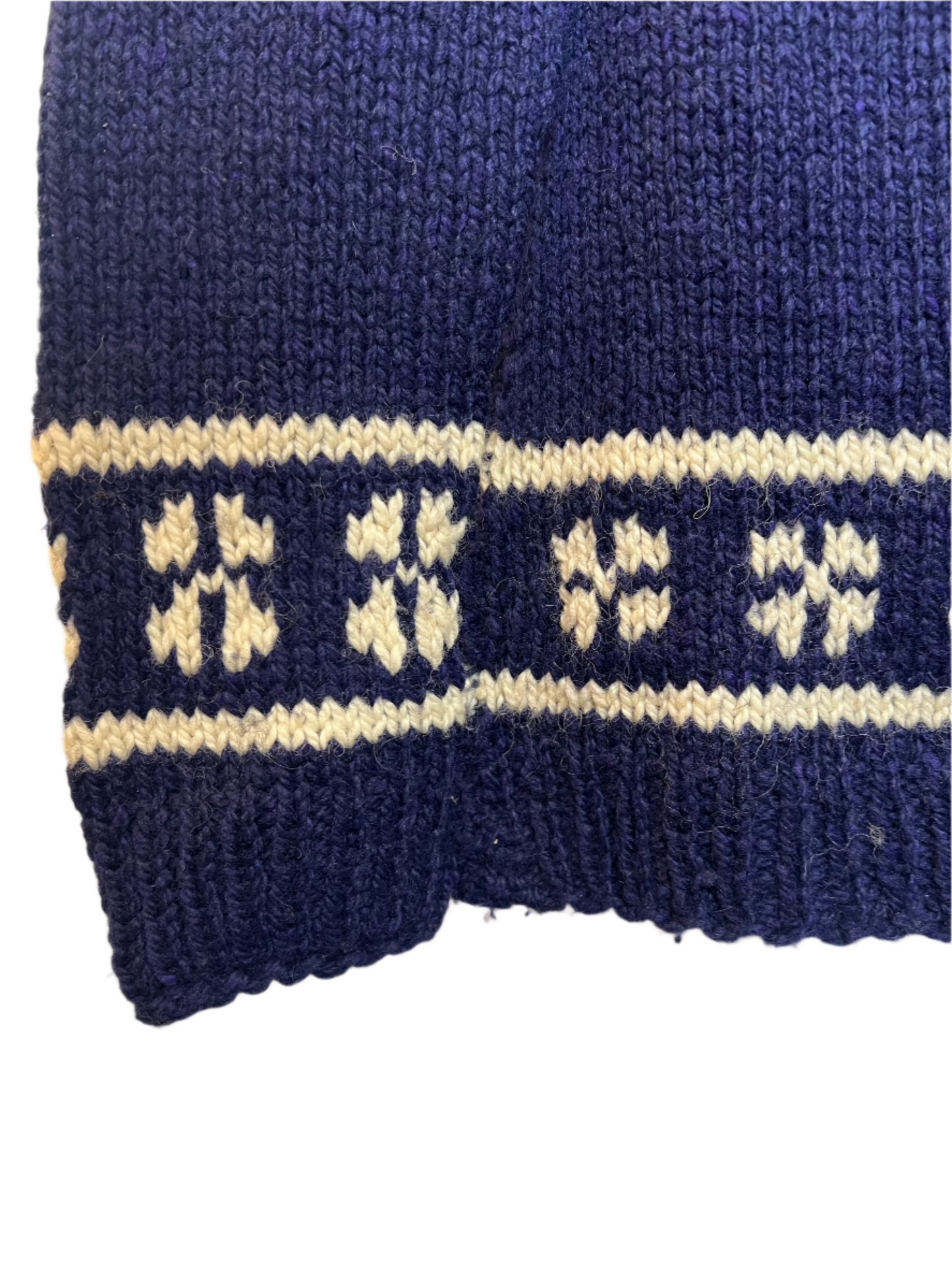 Women's Blue And White Knitted Turtle Neck (Size L)