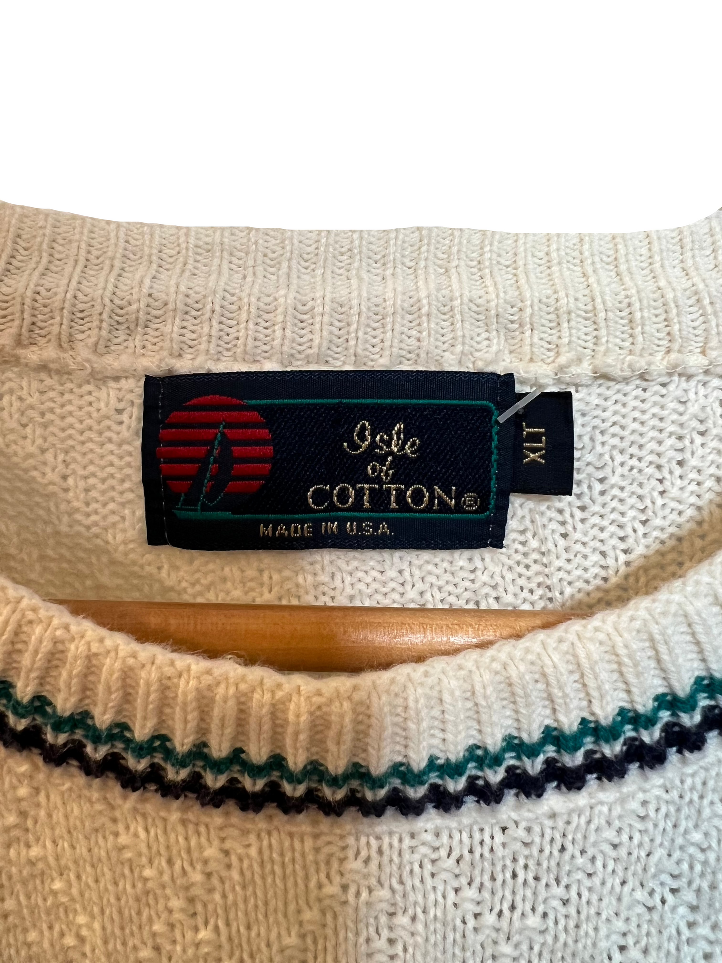 Isle Of Cotton Mens White Knitted Sweater (Size XL)