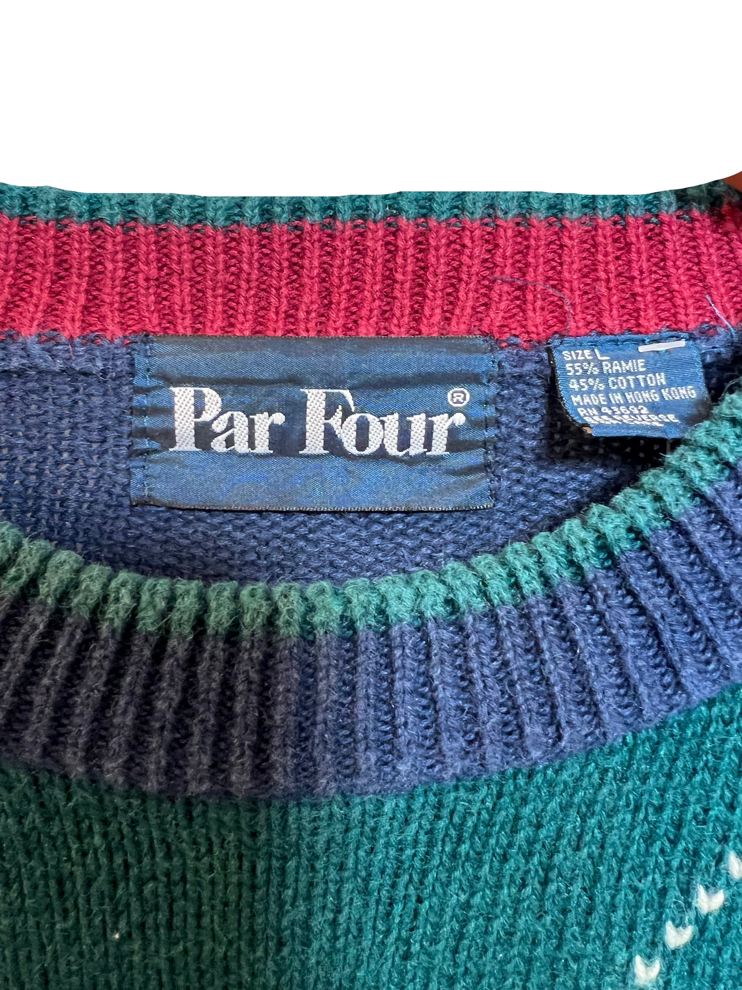 Par Four Mens Green Knitted Sweater (Size L)