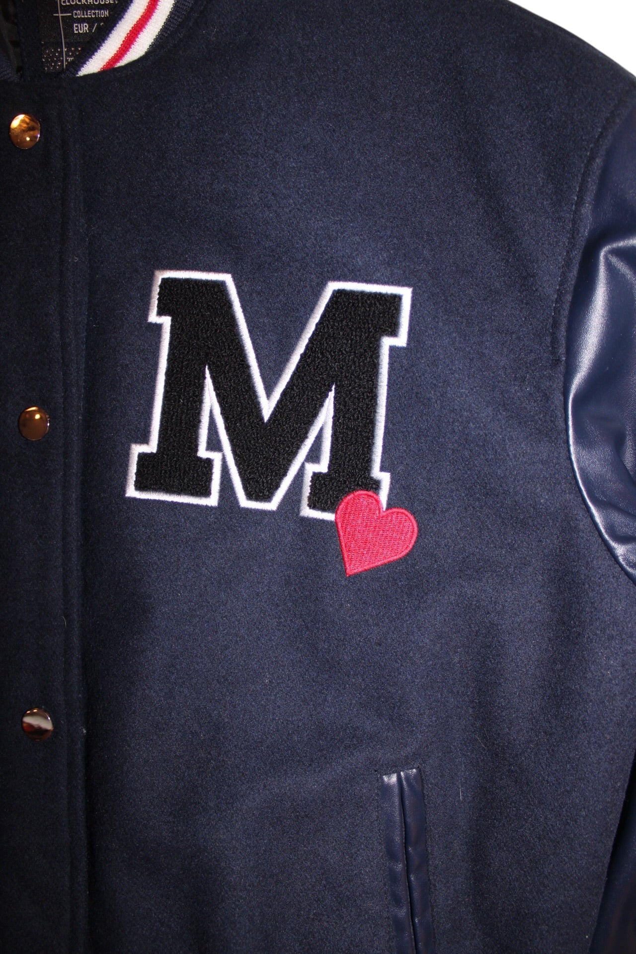 CKH Clockhouse Leather Varsity Jacket (Size M)