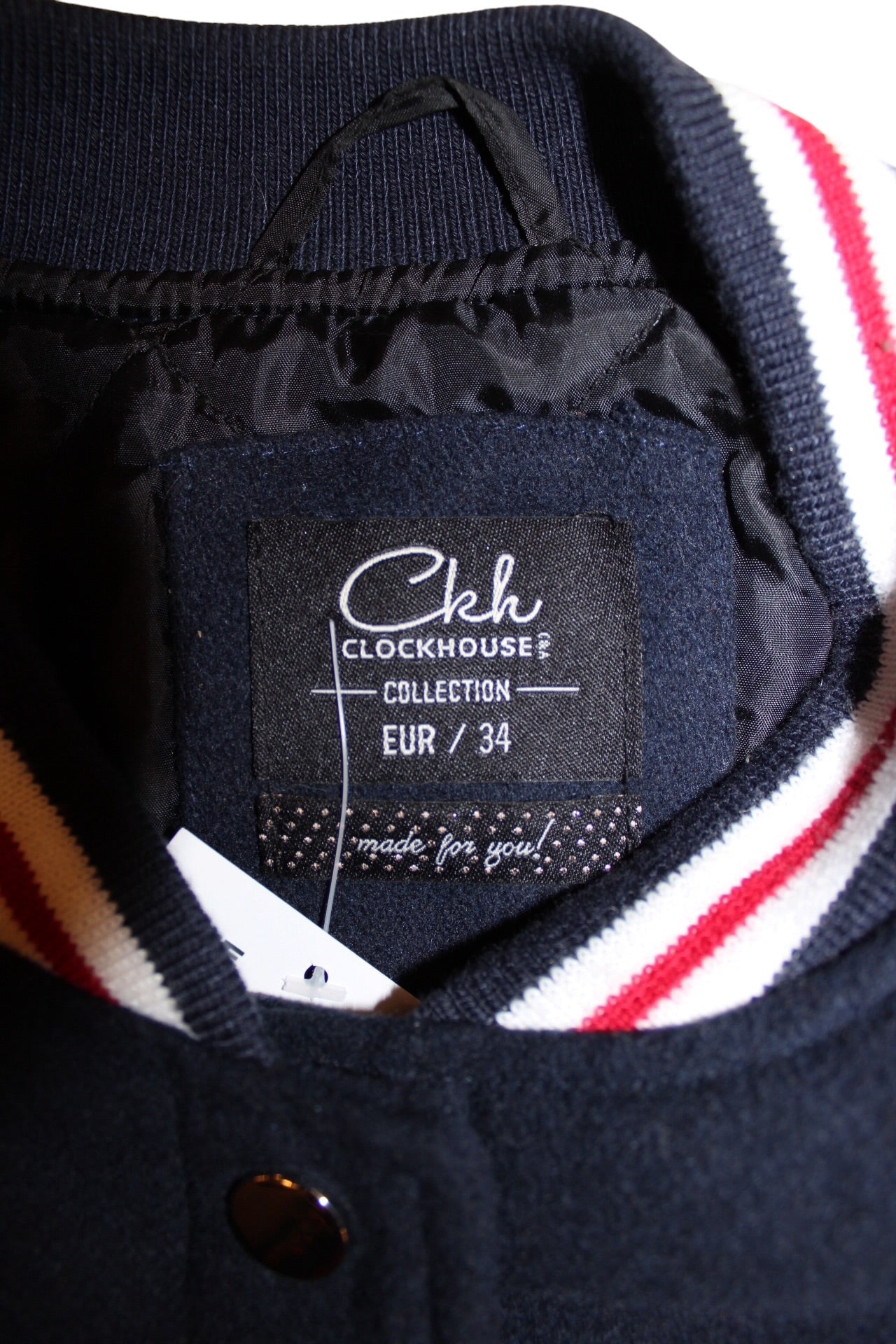 CKH Clockhouse Leather Varsity Jacket (Size M)