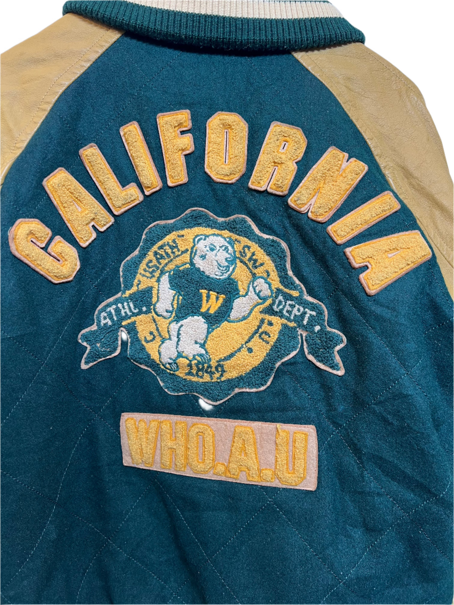 WHO.A.U Mens Green varsity Jacket (Size M)