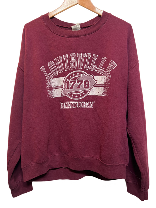 Louisville Kentucky Mens Burgundy Sweatshirt (Size M)