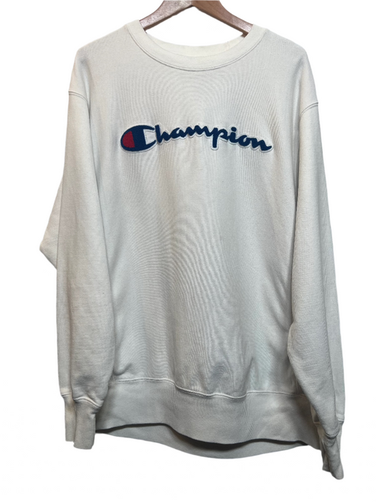 Champion Mens White Sweatshirt (Size XL)