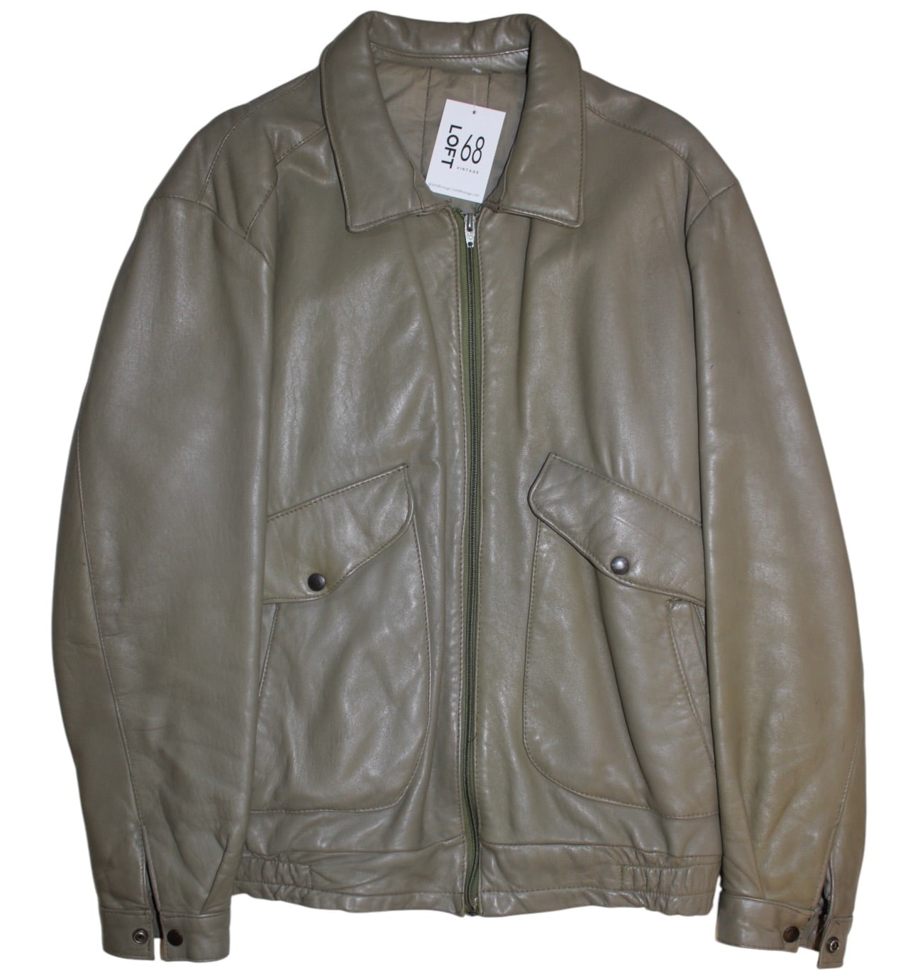 Leather Collared Jacket (Size M)