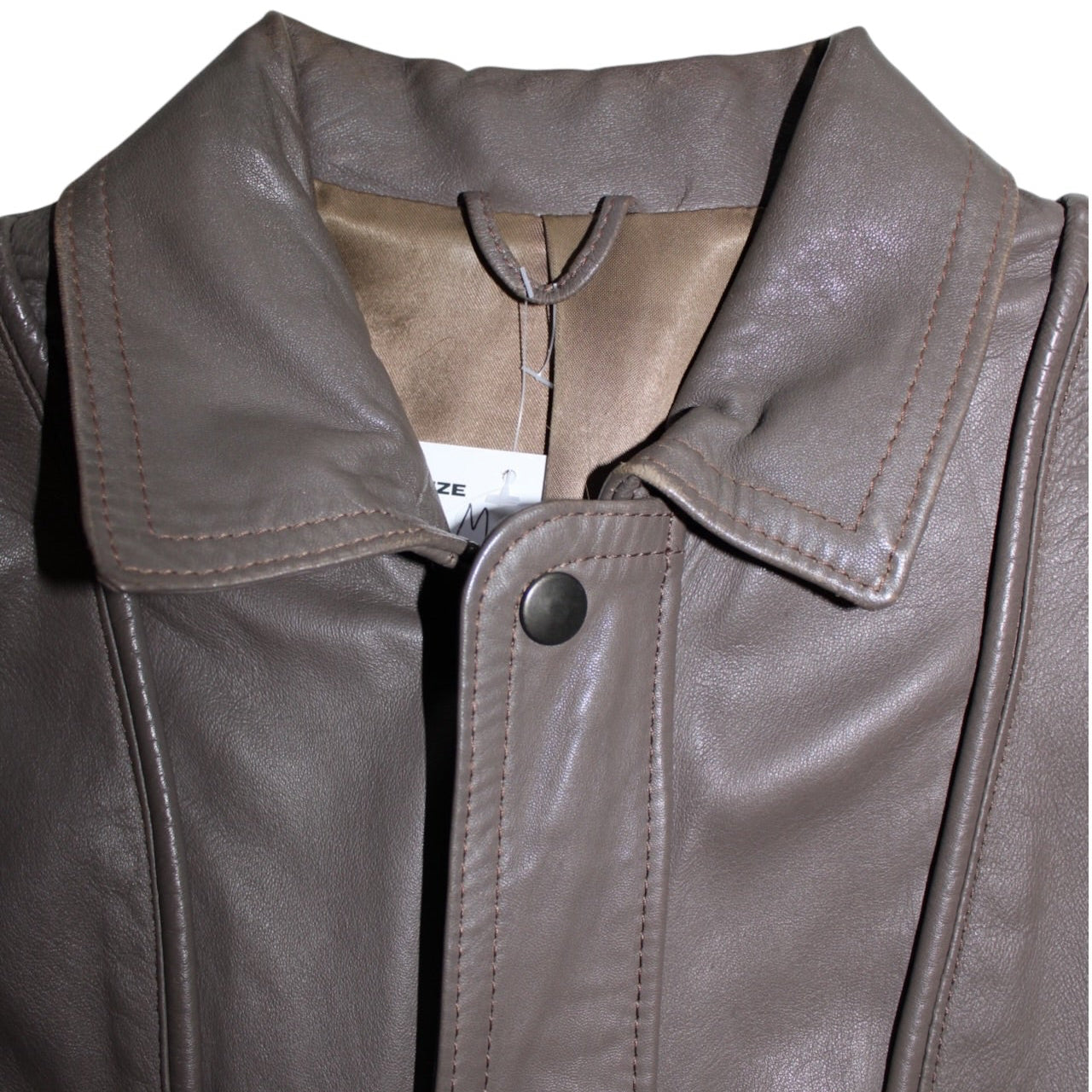 Collared Leather Jacket (Size M)