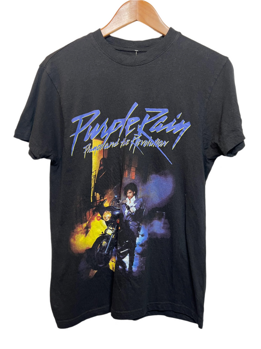 Purple Rain Mens Black T Shirt (Size S)