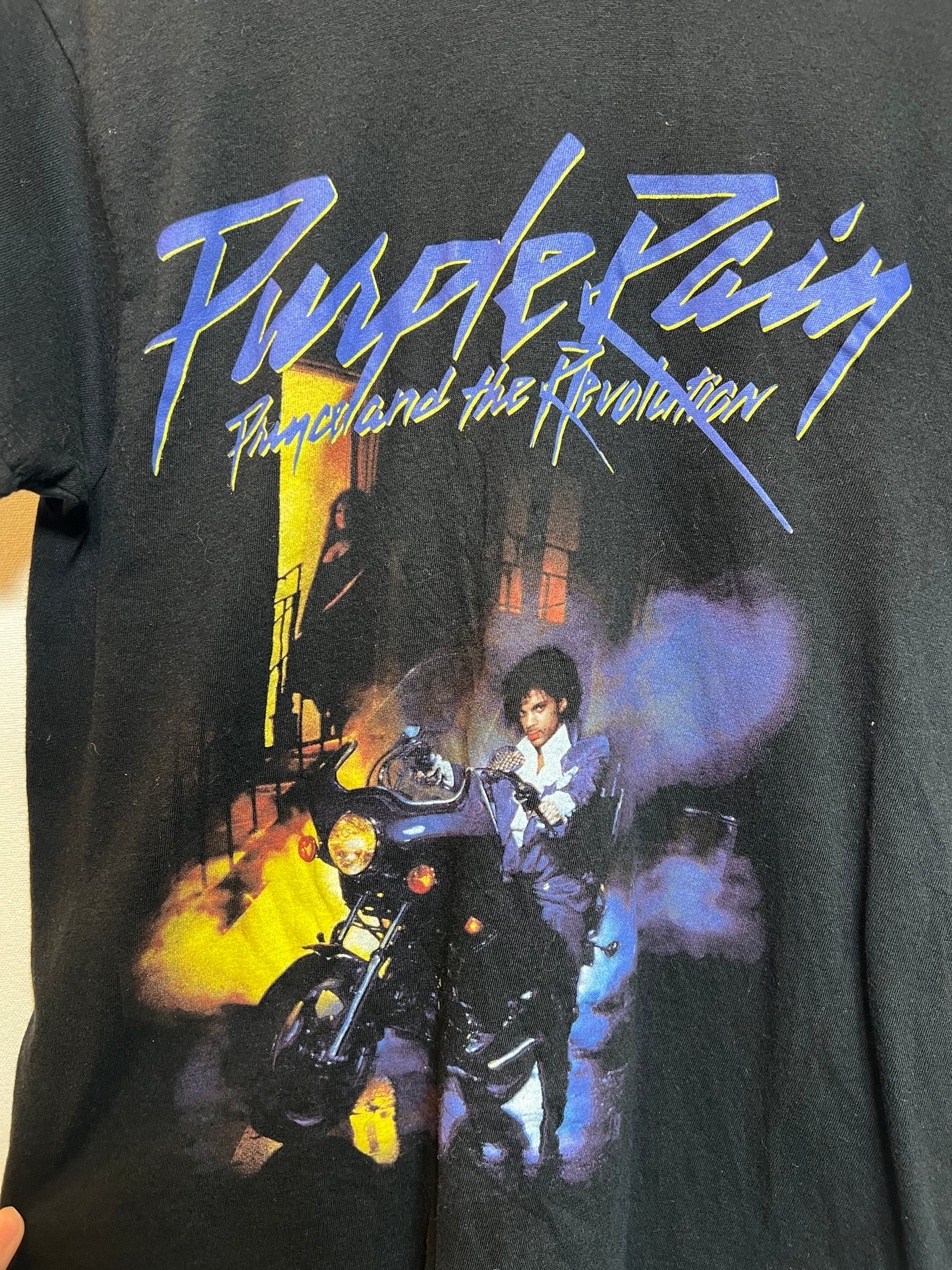 Purple Rain Mens Black T Shirt (Size S)