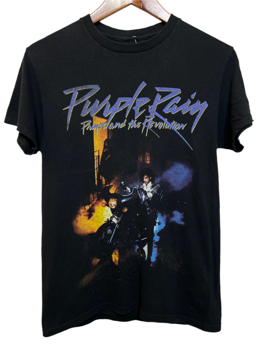 Purple Rain Mens Black T Shirt (Size L)