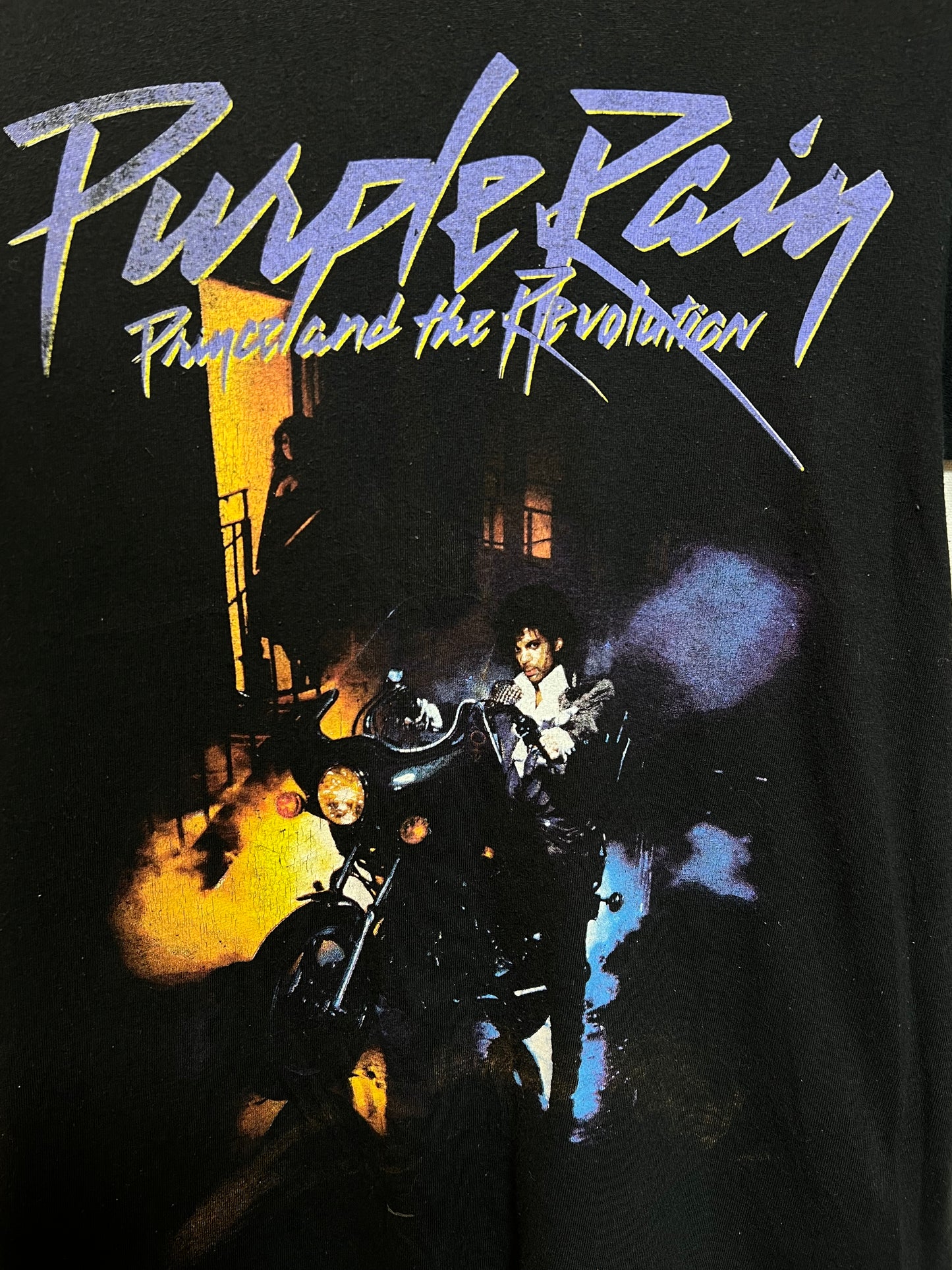 Purple Rain Mens Black T Shirt (Size L)