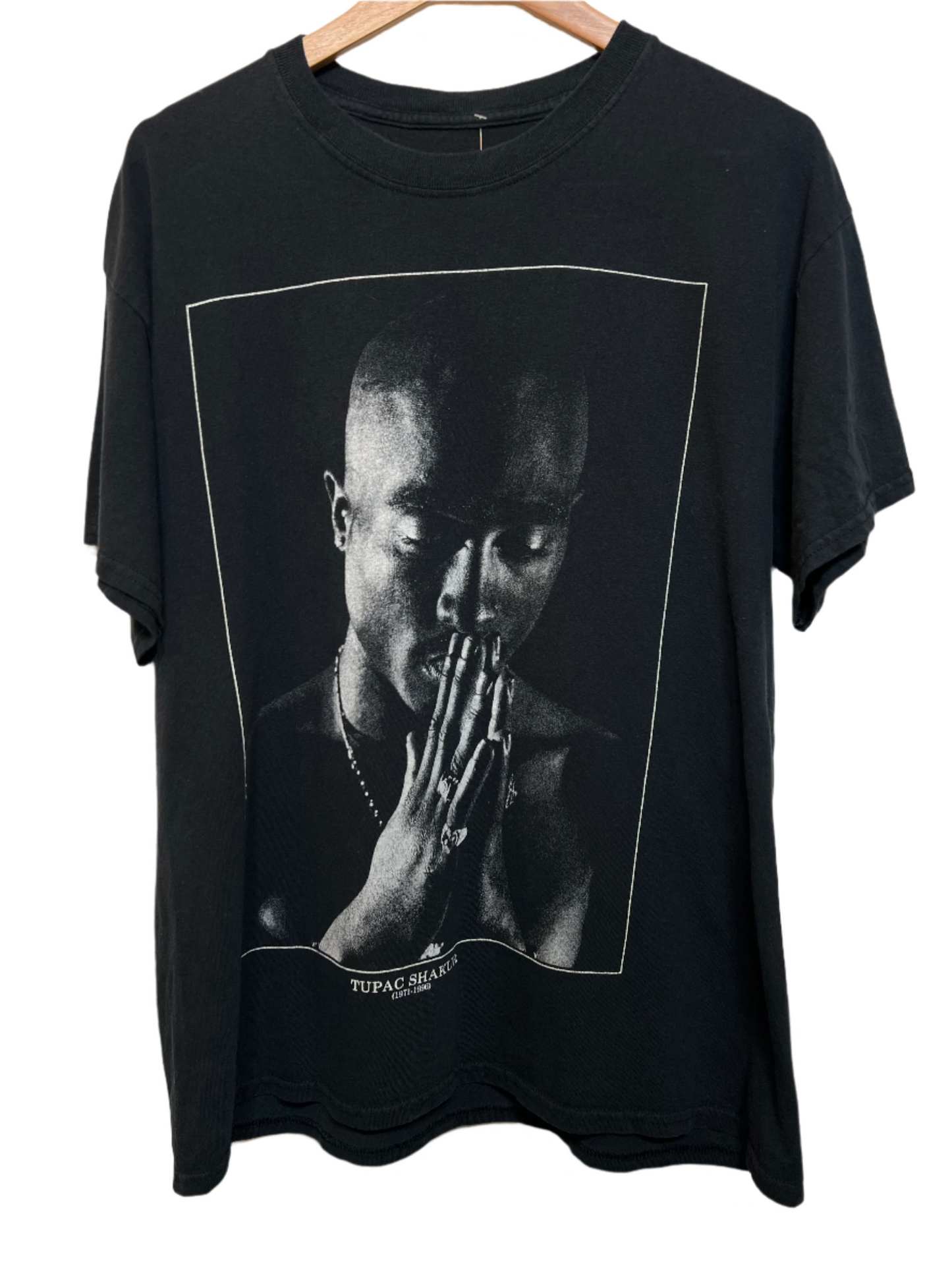 Tupac Mens Black T Shirt (Size XL)