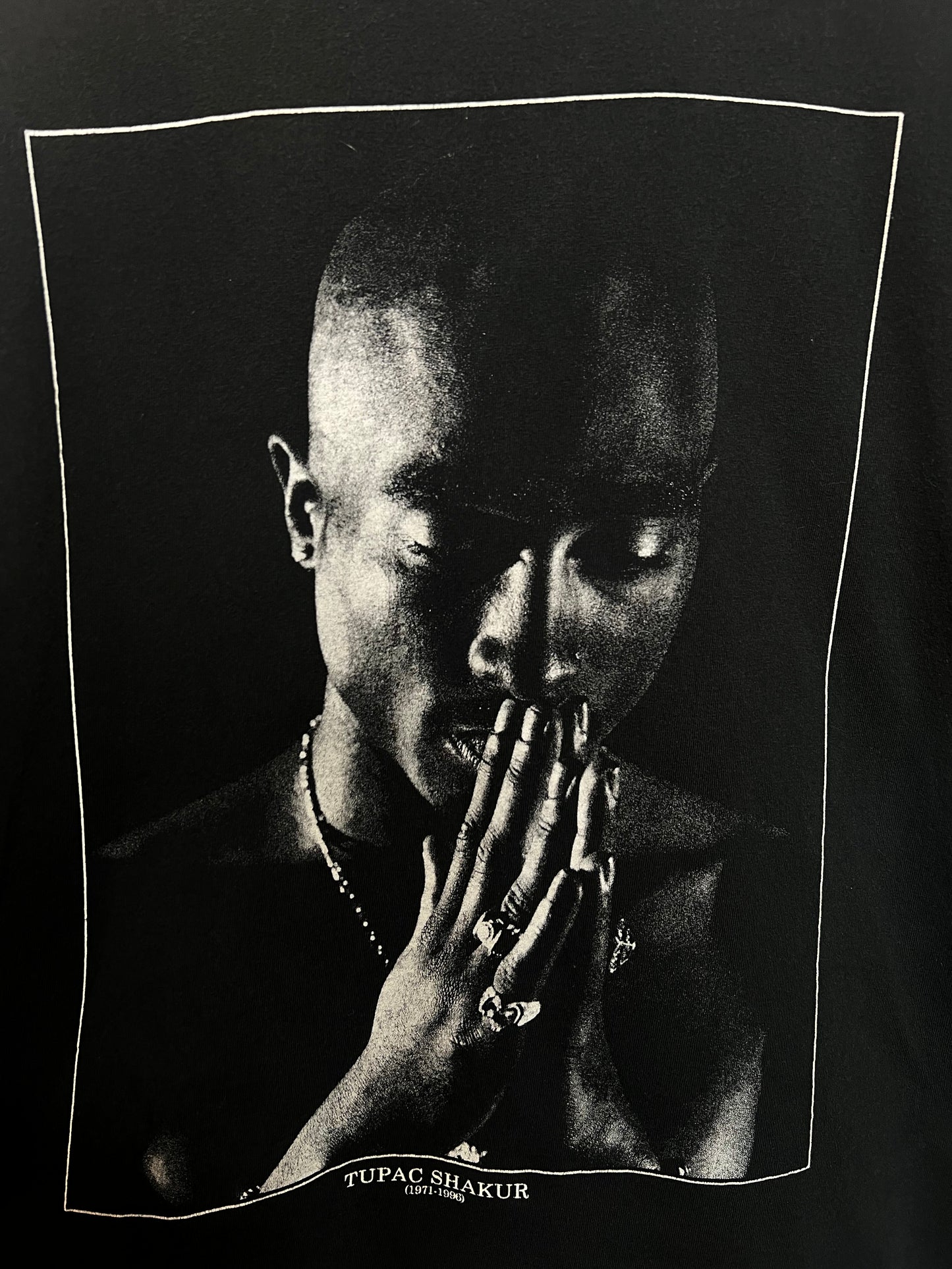 Tupac Mens Black T Shirt (Size XL)