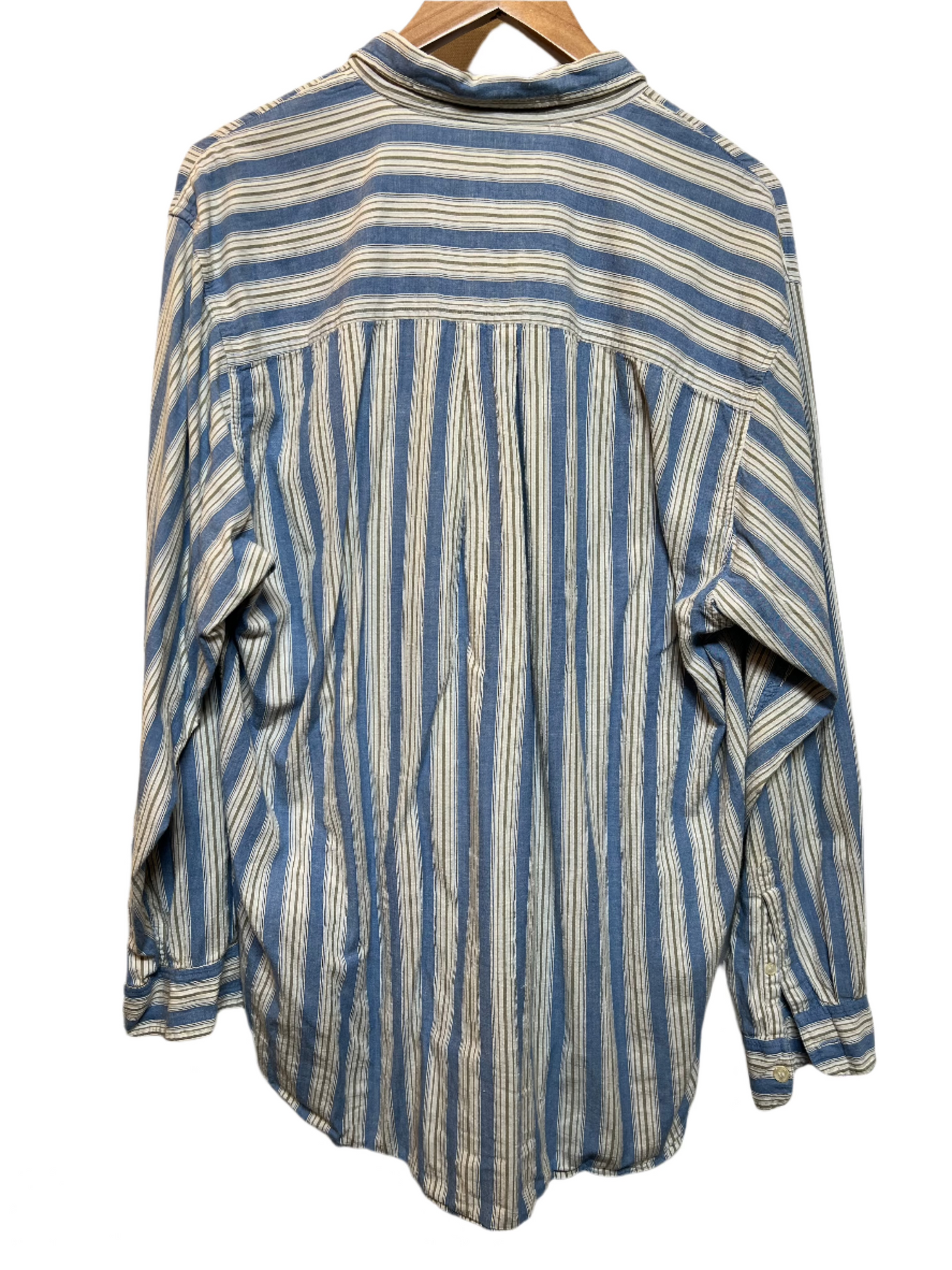 Christian Dior Mens Blue White Striped Shirt (Size L)